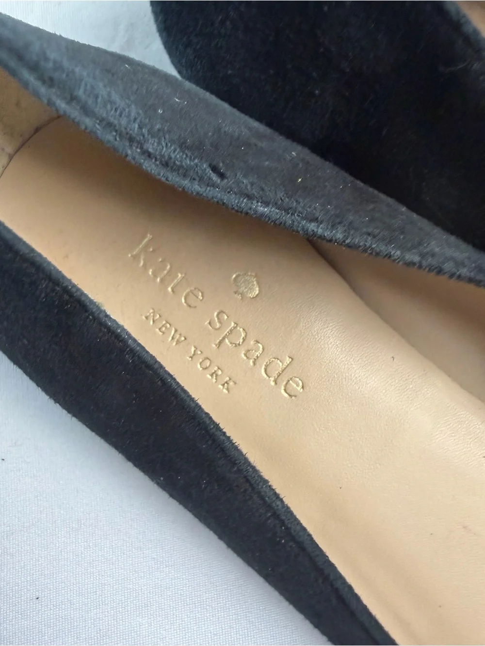 kate spade Pop Fizz ballet flats black suede leather size 6.5